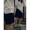 thumbnail image 2 of MEXZT Streetwear Pure Cotton Shorts Women Harajuku Oversized Cargo Shorts Summer Korean Black White Wide Leg Sports Short Pants, 2 of 6
