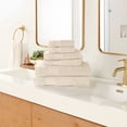 thumbnail image 2 of 6-Pack Bathroom Essentials Bath Towel Set in Ivory - Soft and Absorbent for Quick Drying by Comfort Canopy, 2 of 9