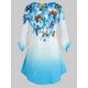 thumbnail image 2 of Talla grande Mariposa Floral Impresión Funda de campana Ombre Color Tee Rosegal Camisetas tallas grandes, 2 of 5