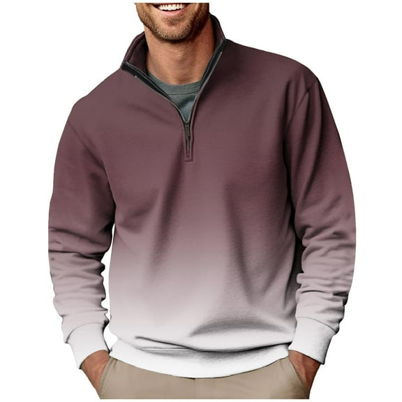 Maean Mens Quarter Zipper Tops Mock Neck Pullover Long Sleeve Casual Sweatshirts 2025 Clothes