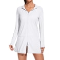 thumbnail image 4 of Charmo Womens Lightweight Rash Guard UPF 50+ Sun Protection Hoodie Swimm Shirts with Pockets, 4 of 6