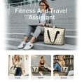 thumbnail image 5 of Tote Bag for Women - Beige Christmas Gingerbread Pattern Shoulder Bag - Large Utility Work Duffle Bag with Zipper Handbag for Travel, Work, Sprots, 5 of 5
