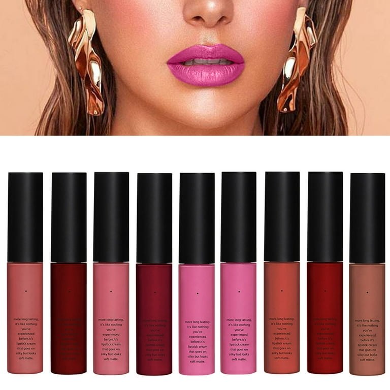 WGUST Organic Lip Gloss Clear Lipstick With Lip Makeup Velvet Long Lasting  High Pigment Nude Waterproof