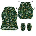 thumbnail image 4 of SCRAWLGOD St. Patrick's Day Clover Coin Leprechaun Hat Print Dark Green 4 PCS Gaming Chair Cover with Armrest Slipcovers Soft Stretchable Washable Computer Chair Seat Slipcovers Cat Scratch Proof, 4 of 7