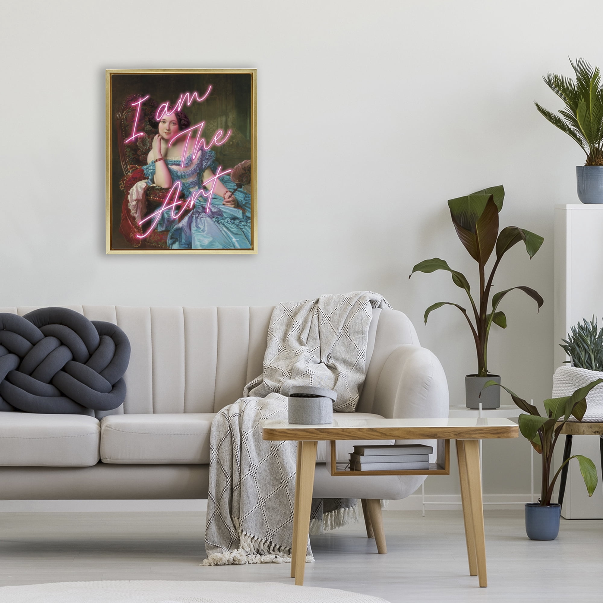 Stupell Industries I Am The Art Portrait Gold Framed Floater Canvas Wall Art, design by Mary Urban