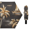 thumbnail image 4 of ALAZA Palm Retro Tree Boat UPF 50+ Compact Folding Umbrella for Rain Travel Umbrella Packable, 4 of 8