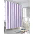 thumbnail image 3 of Purple Striped Stall Shower Curtain, Waterproof Shower Curtains for Bathroom, Modern Farmhouse Purple White Stripes Washable Fabric Cloth Bath Curtain for Bathtub Decoration with Hooks 36x72 Inches, 3 of 6