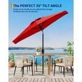thumbnail image 4 of Parasol de Patio 7,5 Pi pour l'Extérieur, Parasol de Marché, Parasol de Table avec Inclinaison à Bouton-Poussoir et Manivelle, 8 Nervures Robustes Protection UV Imperméable pour Jardin, Piscine, Terrasse, Cour Arrière, 4 of 7