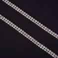 thumbnail image 3 of Brass Rhinestone Strass Chains Two Rows Rhinestone Cup Chain Silver 6x2.5mm, 3 of 7