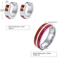 thumbnail image 2 of HIJONES Stainless Steel 8mm LGBT Pride Rainbow Ring Earring Studs for Men Women Jewelry Set Enamel Wedding Band Style E Size 9, 2 of 6