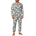 thumbnail image 1 of Pyjamas Assortis pour Couples, Tenue de Couple Imprimée à Manches Longues et Col Rond avec Pantalon à Double Poche, Ensembles de Vêtements de Détente Doux pour une Nuit de Détente, Idée Cadeau de Vacances, 1 of 8