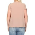 thumbnail image 3 of Women's Plus Size Casual Pleated Front Petal Cap Sleeve Round Neck Tee Blouse Top, 3 of 6