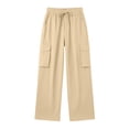 thumbnail image 3 of Bosfbaoi Cargo Pants for Women Drawstring Elastic Waist Wide Leg Lightweight Casual Trousers with Multi Pockets, 3 of 9