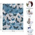 thumbnail image 4 of Blue Butterfly Cloud Pattern Blanket,Comfortable Soft Flannel Throw Blanket,All Season,Warm Lightweight Blankets for Sofa Bed Couch Living Room Chair,30"x40", 4 of 4