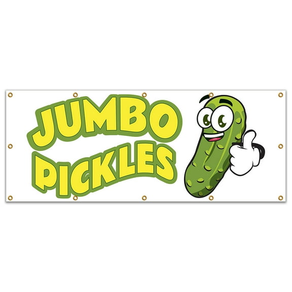 Jumbo Pickles Banner 48" X 120" Heavy Duty 13 Oz Vinyl Banners with Grommets Single Sided
