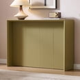 thumbnail image 2 of Kings Brand Furniture Lira Console Table – Wood Rectangular Entryway & Sofa Table with Sculpted Ripple-Front Design, Modern Narrow Accent Table for Living Room, Hallway, or Behind Sofa (Lemon Pepper), 2 of 3