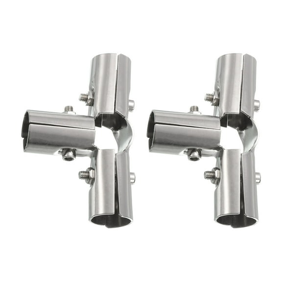 4 Way Structural Pipe Connector 2 Pack Chain Link Fence Clamp, Fit OD 25mm