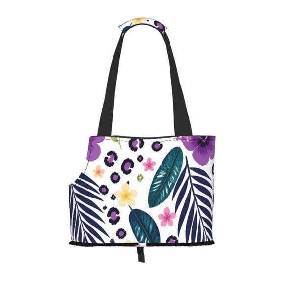 Tropical Hibiscus Leaf Pet Tote Bag Lightweight Shoulder Bag for Shopping and Travel