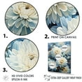 thumbnail image 3 of Designart "Elegance Of Blue And White Mum Flowers II" Mums Floater Framed Canvas Art Print, 3 of 5
