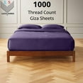 thumbnail image 4 of 7-PC Split King Size Plum Color Giza 1000-Thread-Count Cotton Sheet Set - 15 Inch Deep Pockets, 4 of 7