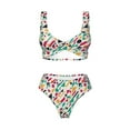 thumbnail image 4 of Daiia Colorful Spots Women's Bikini Set Two Piece Swimsuit High Waisted Bikini Adjustable Straps Bikini Perfect for Beach, Pool, and Summer Vacation-Large, 4 of 9