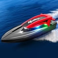 thumbnail image 1 of Barco RC de alta velocidad de 4 canales y 2,4 GHz, velocidad máxima de 20 KM/H para niños y niñas (2 pilas rojas), 1 of 6