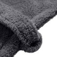thumbnail image 5 of BADHUB Mens Plush Robe Flannel Fleece Full Length Bathrobe Warm House Coat Long Absorbent Robe with Belt & Pockets Dark Gray M, 5 of 8