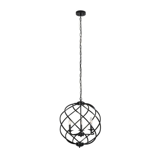 Chloe Lighting Jericho 3-Light Metal Ceiling Pendant in Matte Black