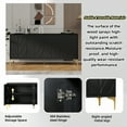 thumbnail image 2 of Creative Carved 4-Door Sideboard with Handleless Press-to-Open Design in Black MDF and Solid Wood for Dining Room,Living Room, Bedroom, Hallway, 2 of 17