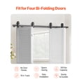 thumbnail image 2 of VEVOR Bi-Folding Sliding Barn Door Hardware Track Kit 76" for Four 18" Doors, 2 of 9
