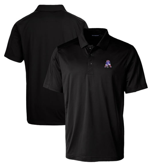 Men's Cutter & Buck Black New England Patriots Throwback Logo Prospect Textured Stretch Polo