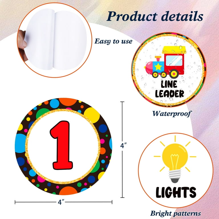 WaaHome 36Pcs 4 waahome-36pcs-4-classroom-floor-line-up-spots-dots-number-spot-markers-colorful-markers-walmart-com