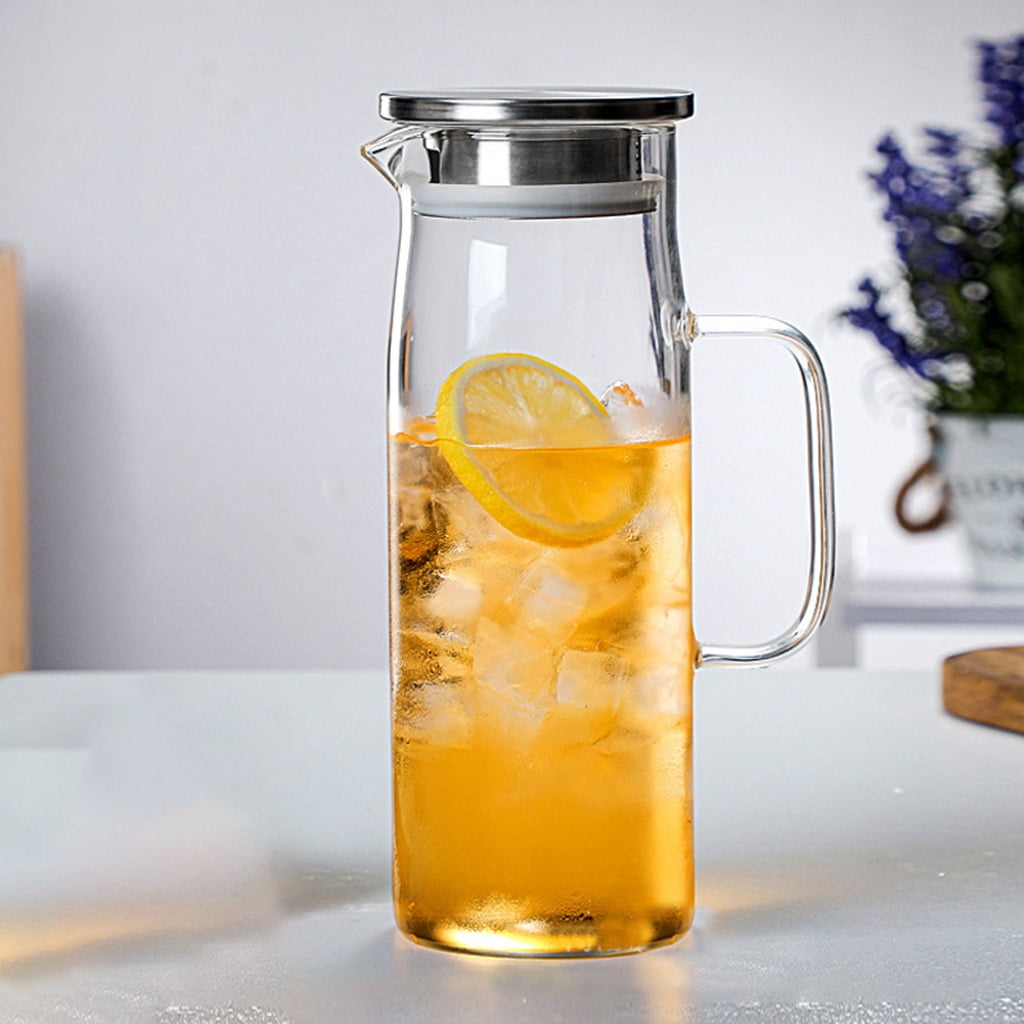 Impact Resistant Pitcher High Quality Glass Water Jugs with Leak Proof Lid for Serving Juice Wine and Handmade Drink
