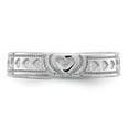 thumbnail image 5 of 14K White Gold Ring Band Toe Polished Hearts, Size 5, 5 of 5