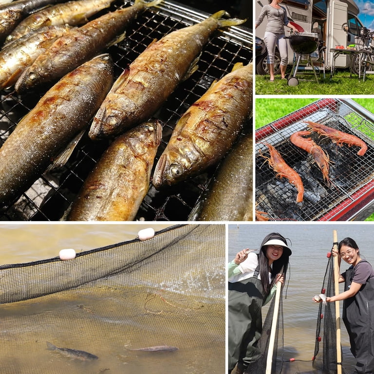 50 x 4 fish net Net, 50m Length 1.5m Height 3 Layers Heavy Fishing with Fishing Accessories3 Finger/4 Finger(4 Finger) : Sports & Outdoors or dock without straining or risking lost fish Fishing net 3 3/4 inch