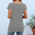 thumbnail image 4 of ZUKMRJPC Womens Summer Tops Short Sleeve Crewneck Polka Dot Button Down Pullover Tees Casual Loose Fit Basic Tunic Shirts, 4 of 7