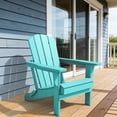 thumbnail image 4 of FUNDAZE Foldable Adirondack Chair, HDPE Wide Seat Outdoor Patio Chair for Garden & Poolside, Turquoise, 4 of 7