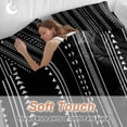 thumbnail image 4 of King 4 Piece Bedding Set Bohemian Geometric Style Soft Breathable Duvet Cover and Pillowcase, Black White Art Ethnic Striped Duvet Cover Set Bed Sheets for Bedroom Dormitory Guest Room, 4 of 9