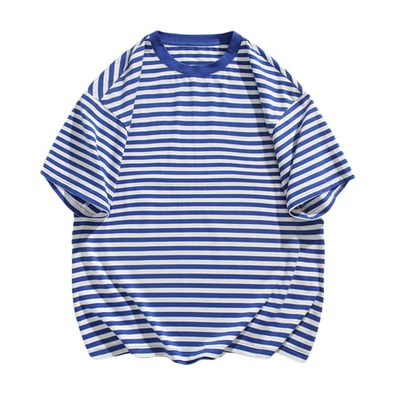 Mens Shirts Short Sleeve Casual,Men's Fashion Tshirts Casual Striped Short Sleeve Crewneck Summer Basic Tee Shirts