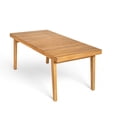 thumbnail image 5 of GZXS Outdoor Wooden Dining Table in Natural Finish, Weather-Resistant Acacia Wood Patio Table with Slat Design, Easy Assembly, 69"L x 34.75"W x 29.5"H, 5 of 8