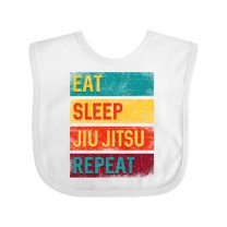 Inktastic Eat Sleep Jiu Jitsu Repeat Boys or Girls Baby Bib