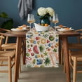 thumbnail image 2 of Hello Summer Table Runner - 108 Inch Long, Kitchen Dining Table Runner Dresser Scarves, Tropical Flamingo Coconut Tree Leaf Starfish Farmhouse Decor for Coffee Tables Wedding Party Banquet, 2 of 8