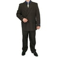 thumbnail image 2 of Mens Two Piece Double Breasted Modern Fit Italian Styled Dress Suit Set | Black Charcoalgrey Chocolate Grey Navy White, 2 of 4