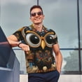thumbnail image 4 of Yiaed Quirky Owl With GlassesPrint Men's Short Sleeve Polo Shirt,Golf Polo for Men Three-Button Golf Shirt Athletic Casual Collared T-Shirt- Medium, 4 of 6