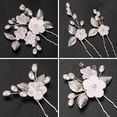 thumbnail image 4 of Pasadores de pelo de la flor con Crystal Pearl Tocado de novia Accesorios para el cabello con Rhinestone Vintage Hair Clips para Novias Damas de honor Mujeres, 4 of 4