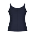 thumbnail image 4 of UPPADA Tank Top for Women Cropped Spaghetti Strap Scoop Neck Ribbed Knit Sleeveless Basic Layering Shirts Summer Clothes 2025,Tank Top for Women Workout Loose Navy,M, 4 of 5