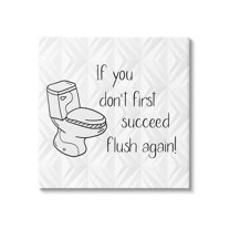 Stupell Industries If You Don't Succeed Funny Bathroom Typography Painting Gallery Wrapped Canvas Print Wall Art