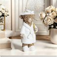thumbnail image 2 of Trendy Bull Sculpture with Towel, Champagne Bull Statue Home Desktop Decor, Elegant Resin Craft for Living Room and Office, Unique Housewarming and Holiday Gift Idea, 2 of 3