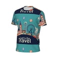 thumbnail image 6 of Wukai Let's go Travel Print Men's Short-Sleeved Mesh T-Shirt,Quick-Dry Short Sleeve Workout T-Shirt-X-Large, 6 of 8
