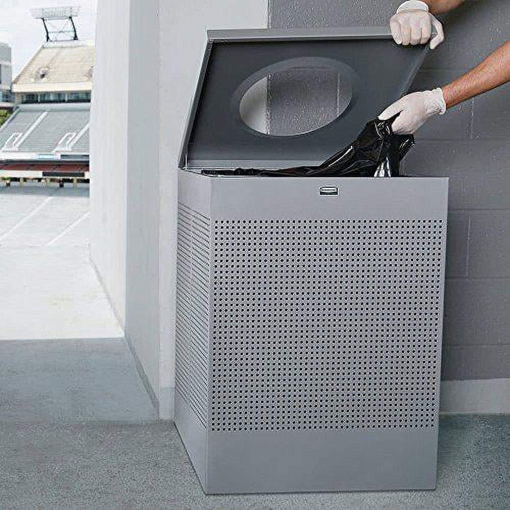 Rubbermaid Commercial Trash Can,Square,40 gal.,Silver FGSC22EPLSM, 1 -  Kroger